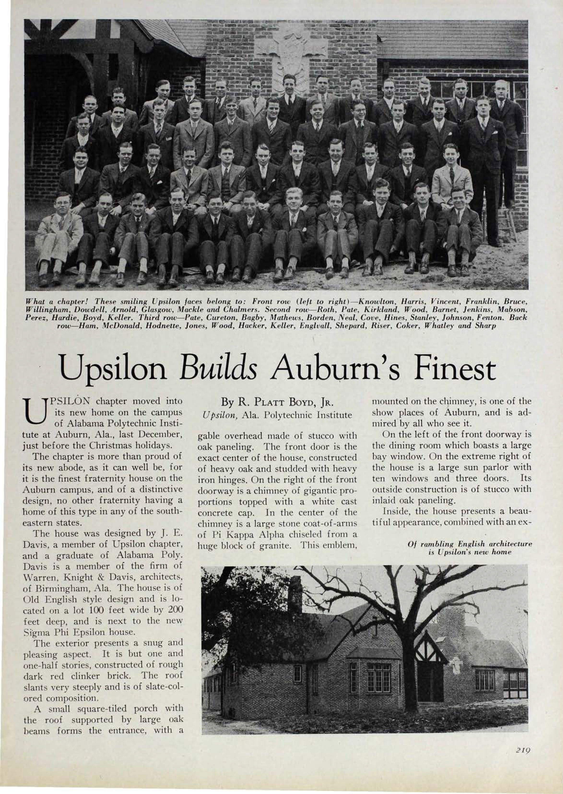 Upsilon Builds Auburn's Finest